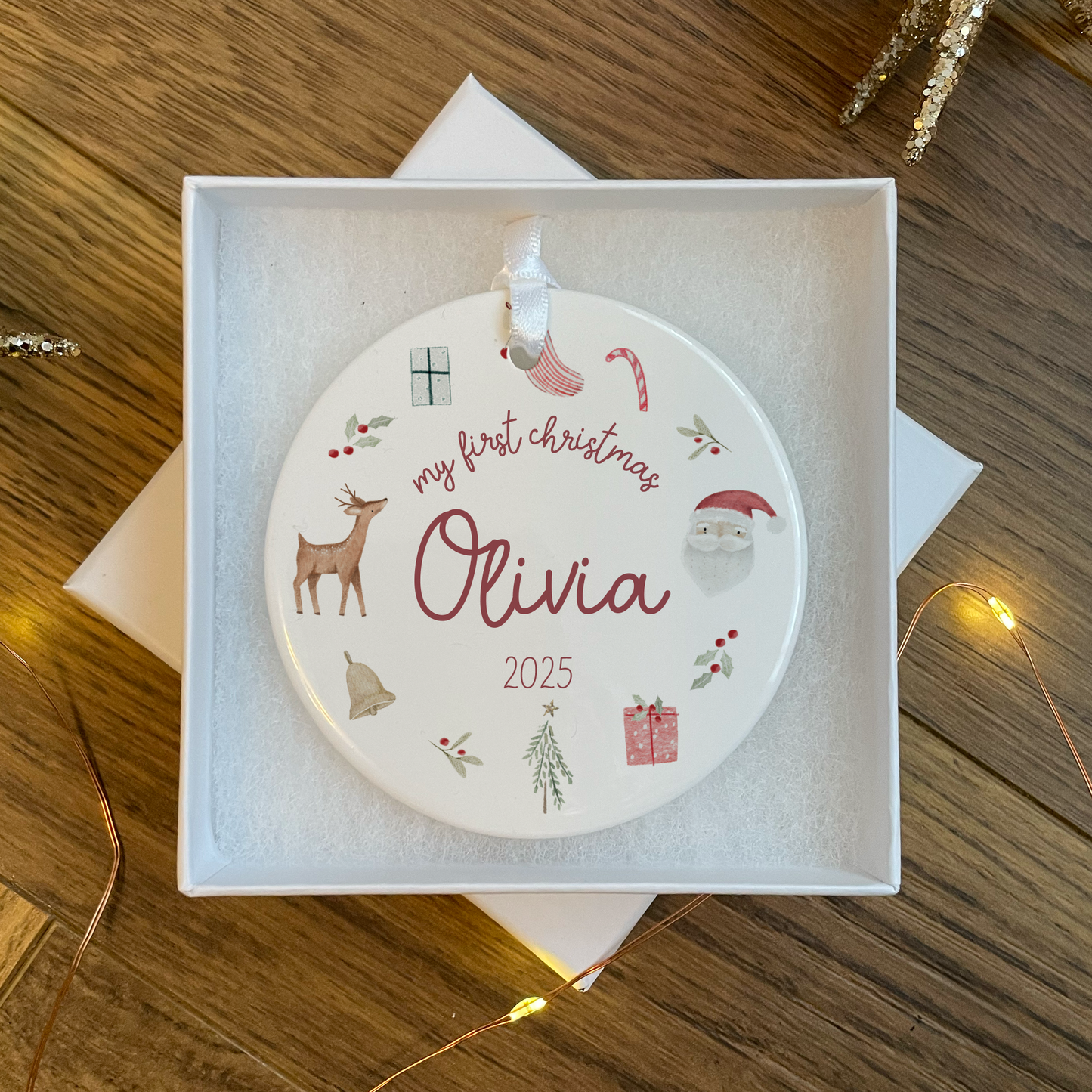 Personalised First Christmas Bauble
