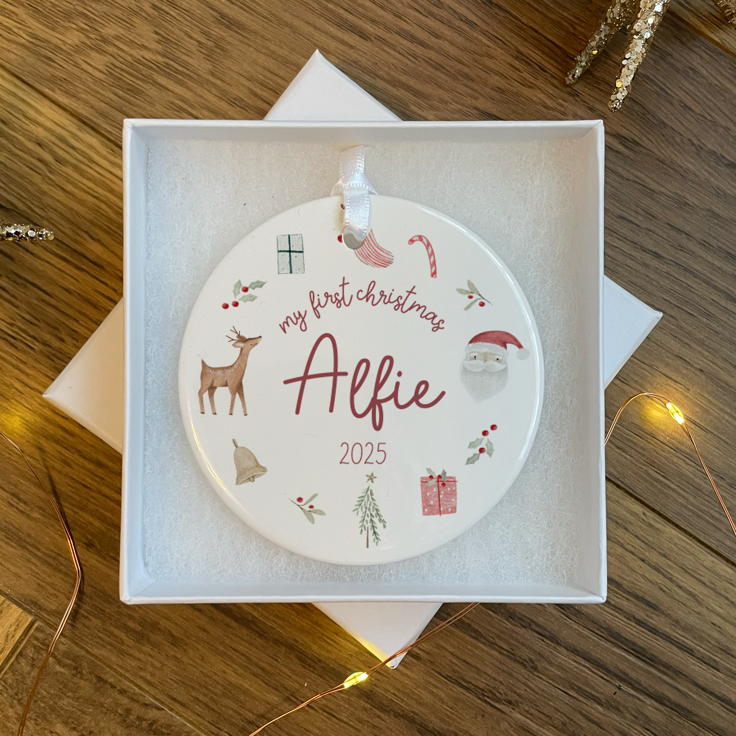 Personalised First Christmas Bauble