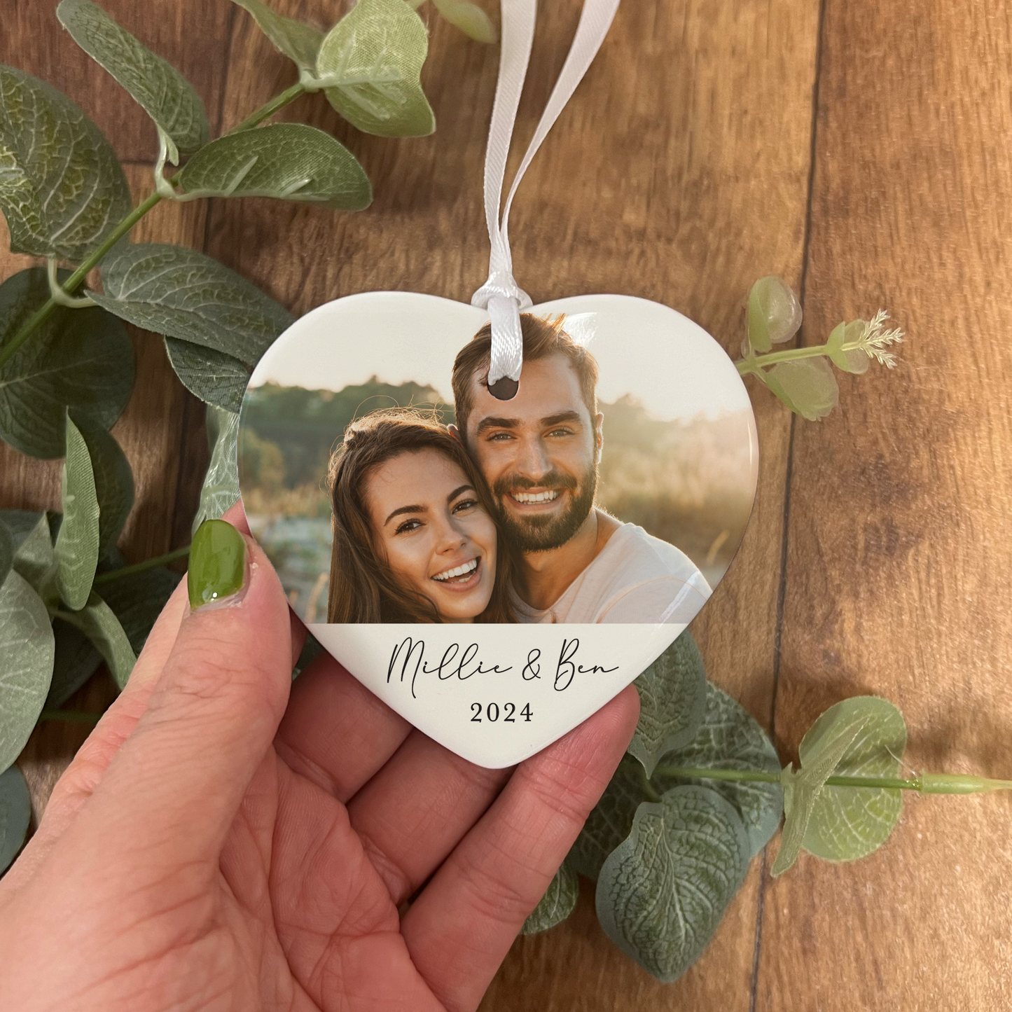 Personalised Valentines Photo Heart Ornament