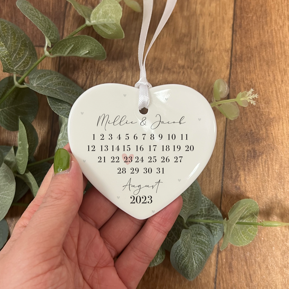 Personalised Anniversary Date Heart Ornament