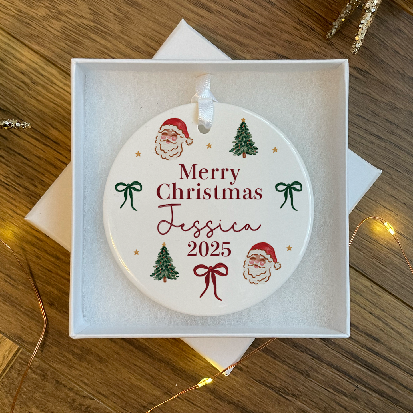 Personalised First Christmas Vintage Bauble