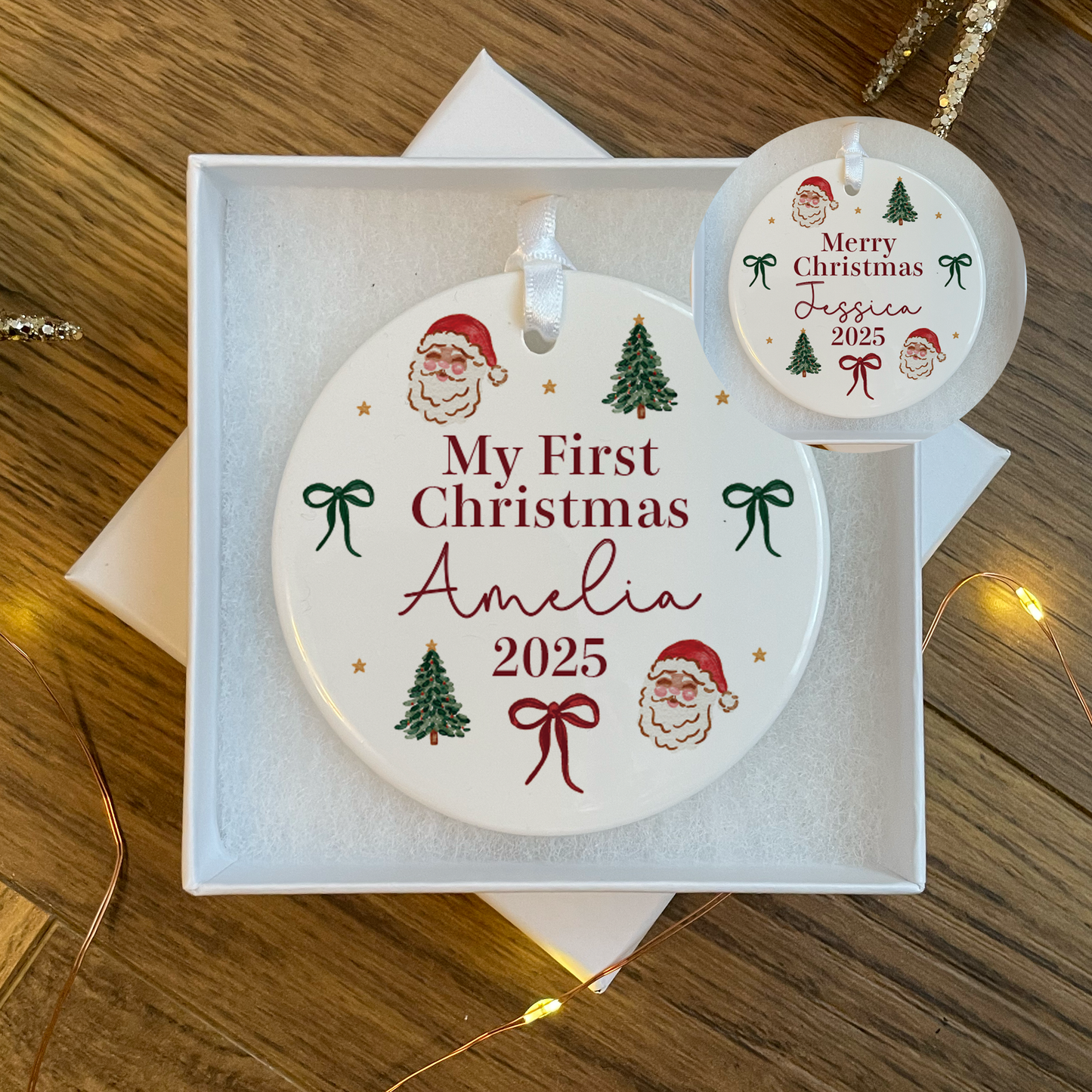Personalised First Christmas Vintage Bauble