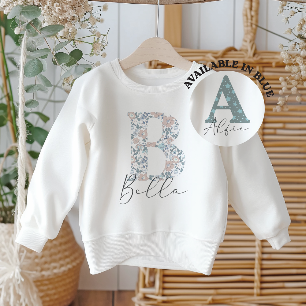 Personalised Floral & Star Name Sweatshirt