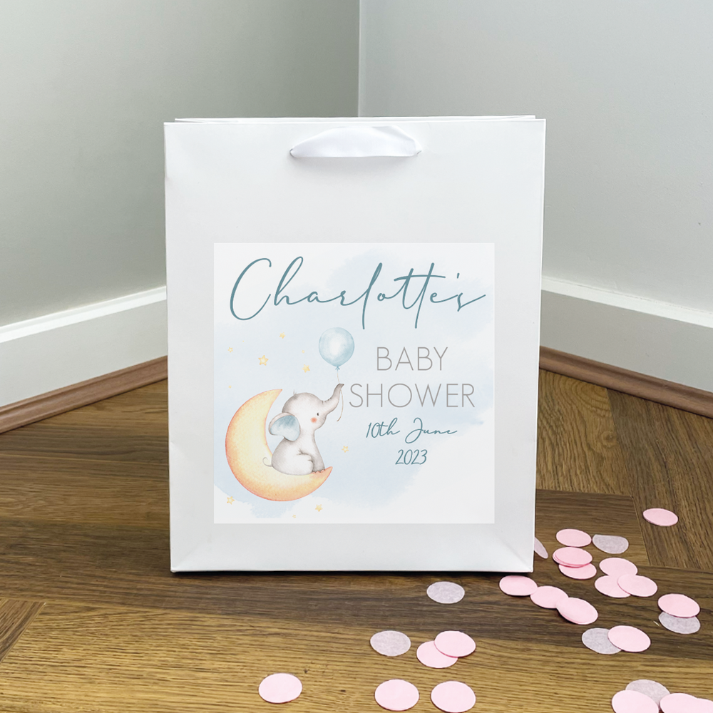 
                      
                        Personalised Elephant Baby Shower Gift Bags
                      
                    