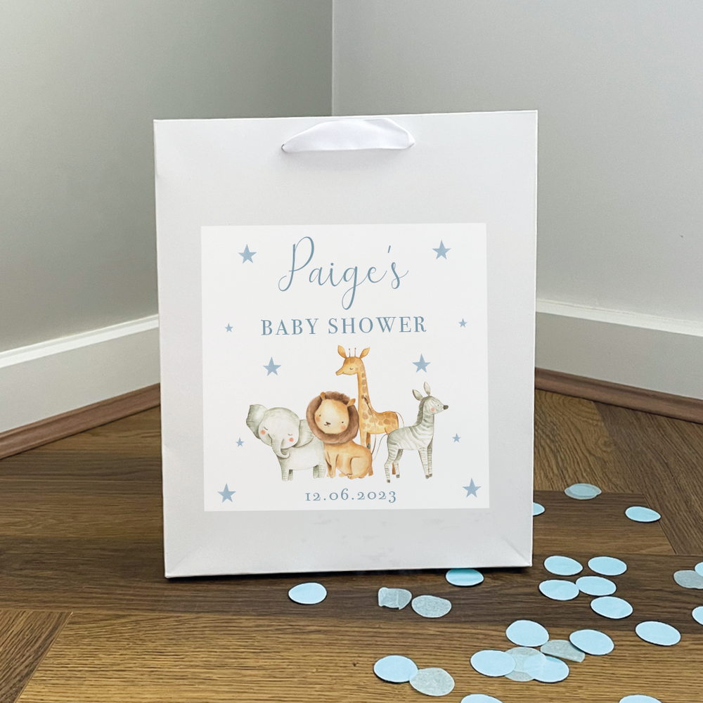 
                      
                        Personalised Jungle Baby Shower Gift Bags
                      
                    