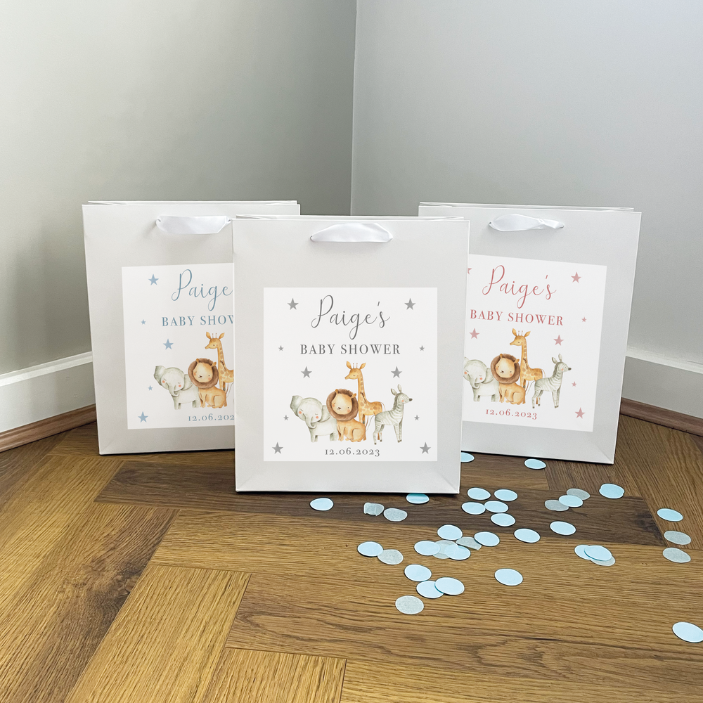 
                  
                    Personalised Jungle Baby Shower Gift Bags
                  
                