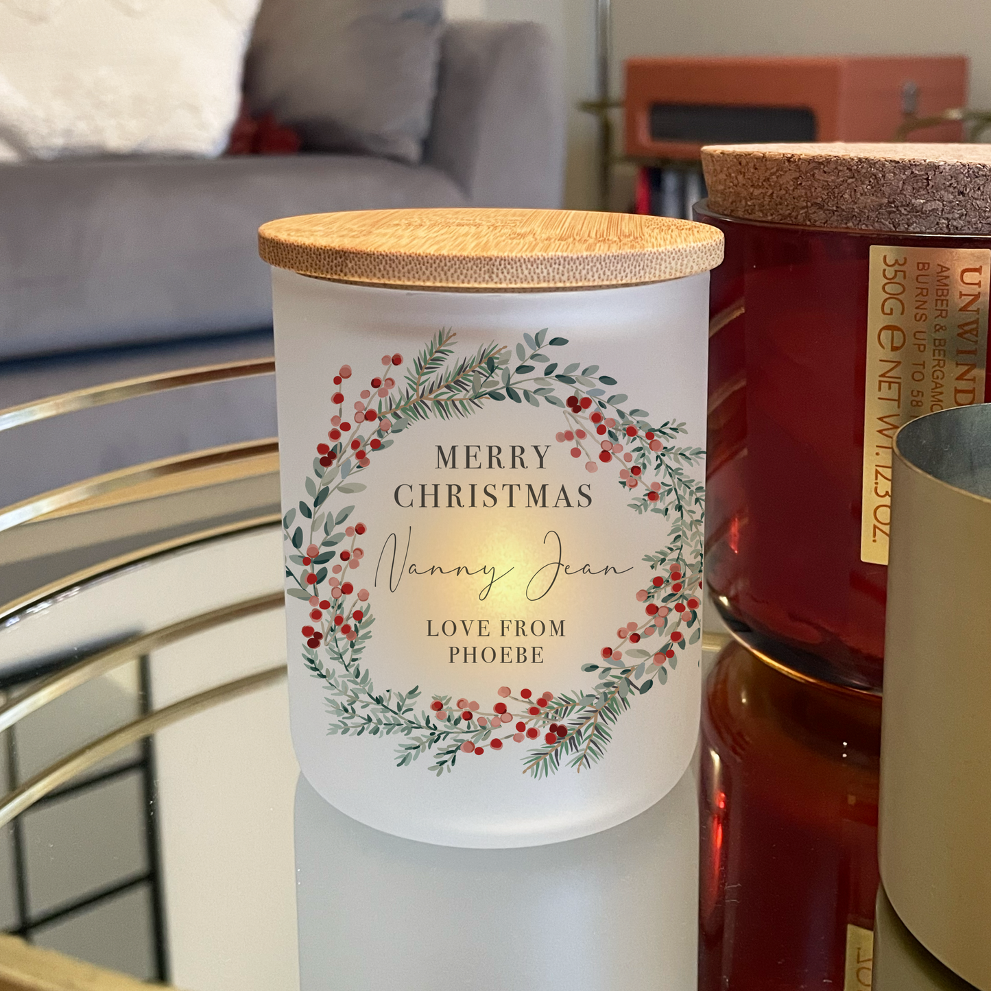 Personalised Christmas Candle