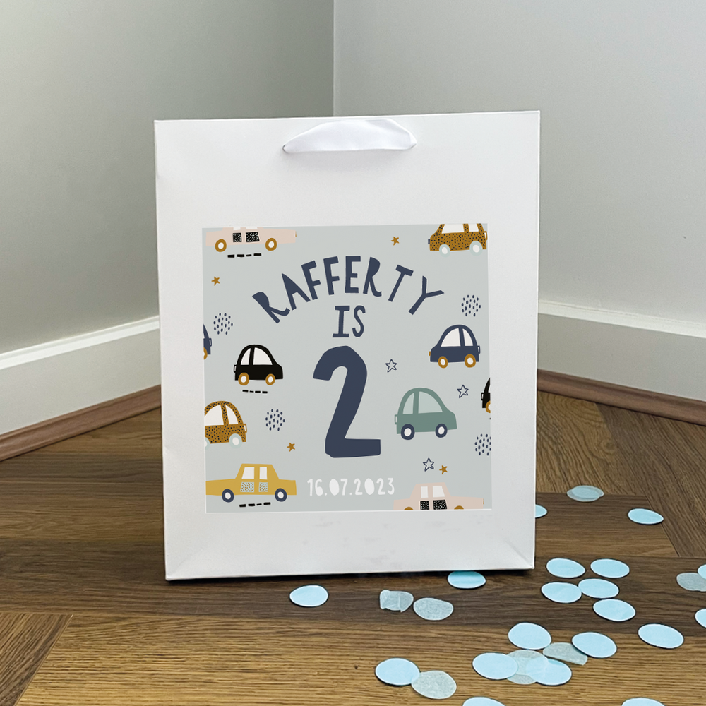 Personalised Cars Birthday Gift Bag