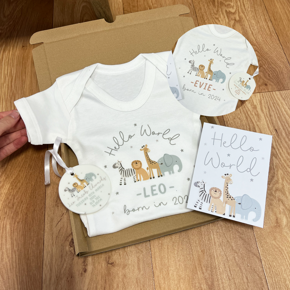 Personalised New Baby Letterbox Gift Set
