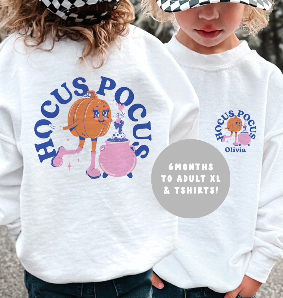 Personalised Pink Pumpkin Sweatshirt or T-Shirt