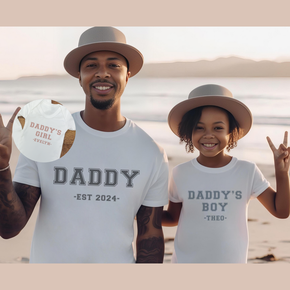 Personalised Father s Day Dad T Shirt Baby Vests Jean and Moon