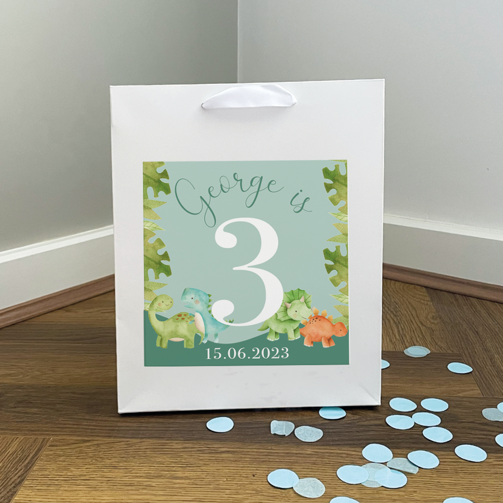 
                      
                        Personalised Dinosaur Birthday Gift Bag
                      
                    