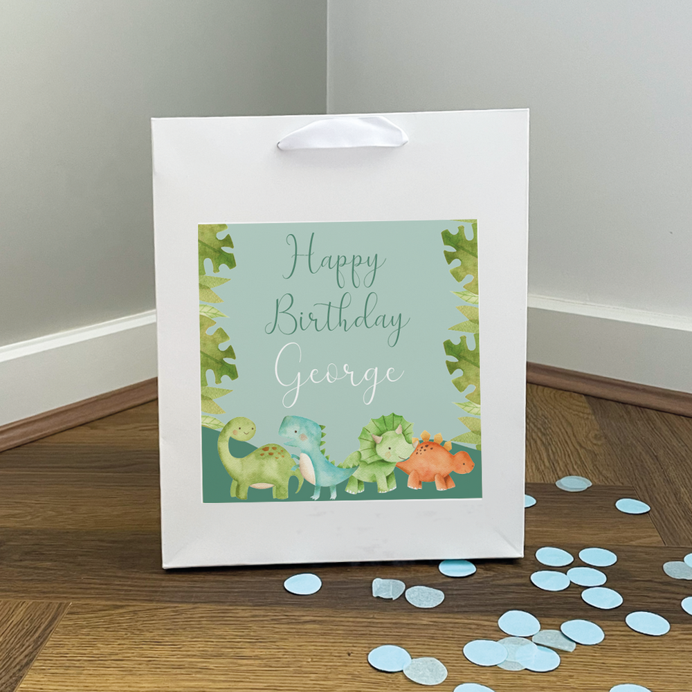 
                      
                        Personalised Dinosaur Birthday Gift Bag
                      
                    