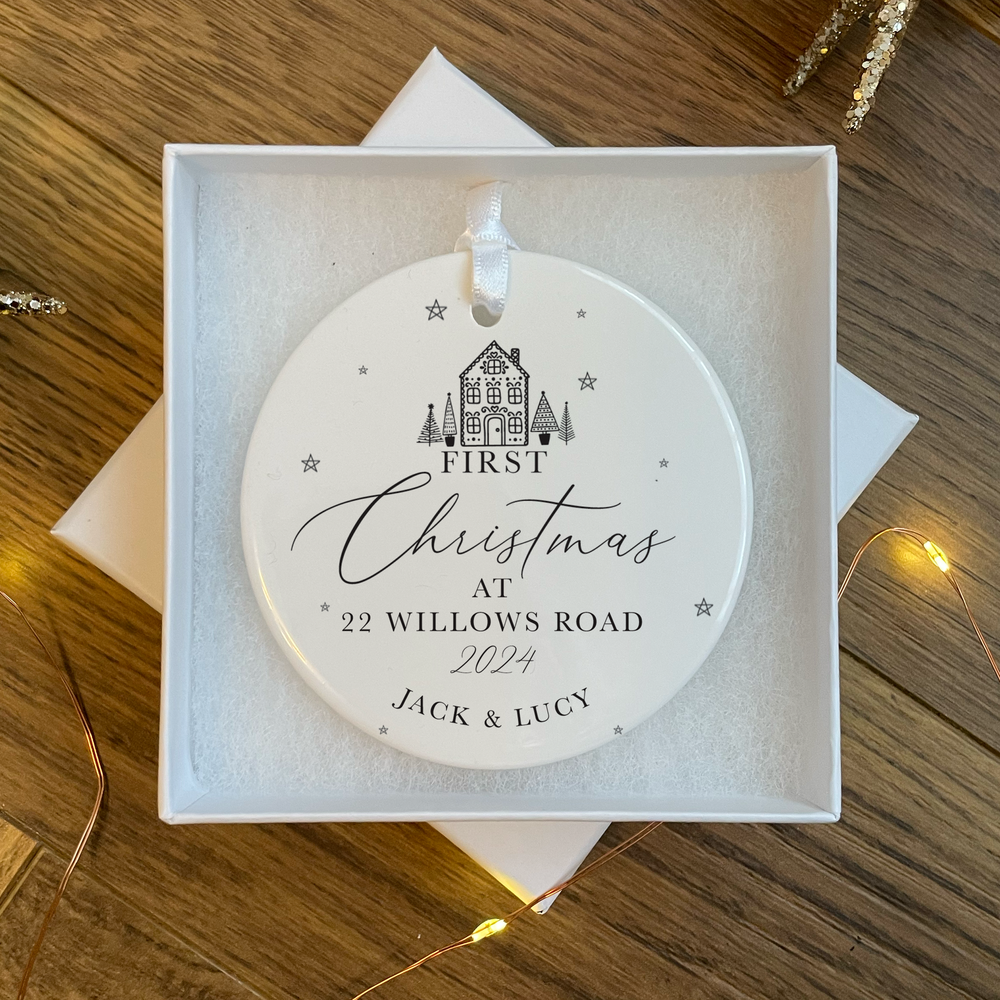 
                      
                        Personalised First Christmas in New Home Bauble
                      
                    