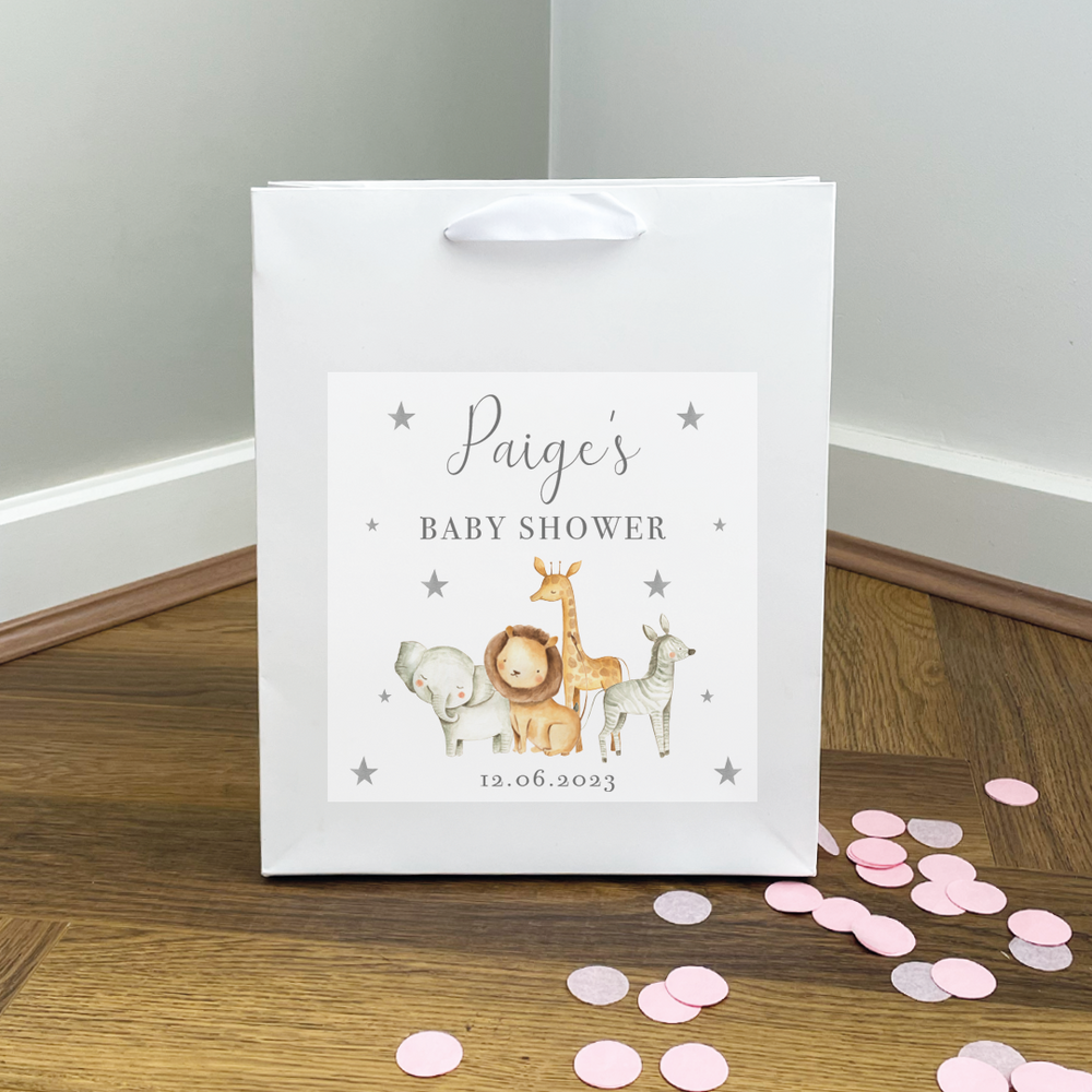 
                      
                        Personalised Jungle Baby Shower Gift Bags
                      
                    