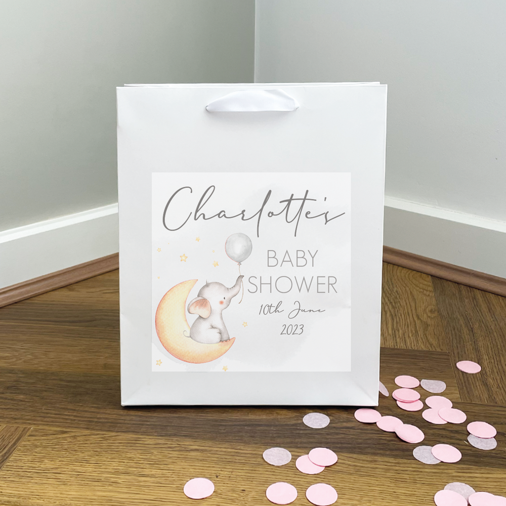 
                      
                        Personalised Elephant Baby Shower Gift Bags
                      
                    