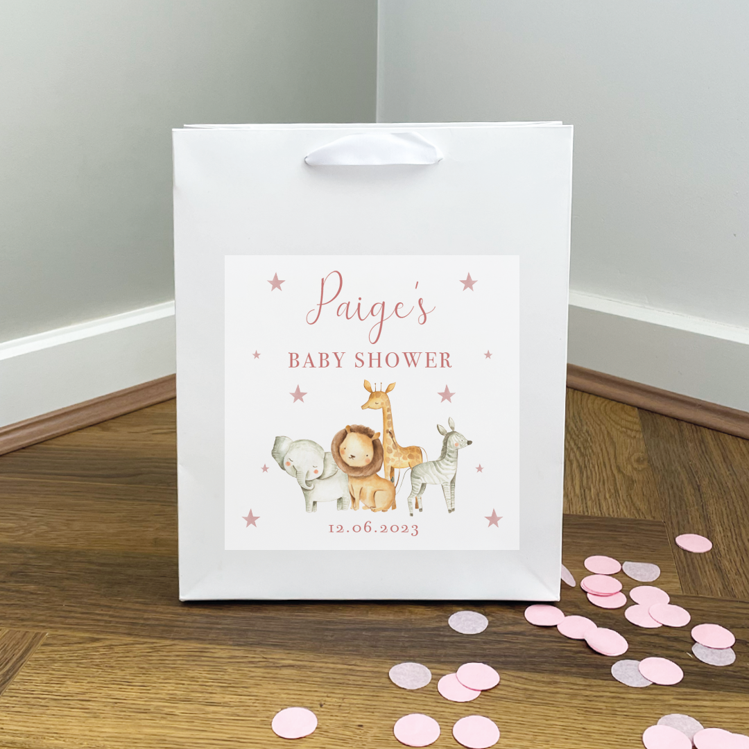 Personalised Jungle Baby Shower Gift Bags