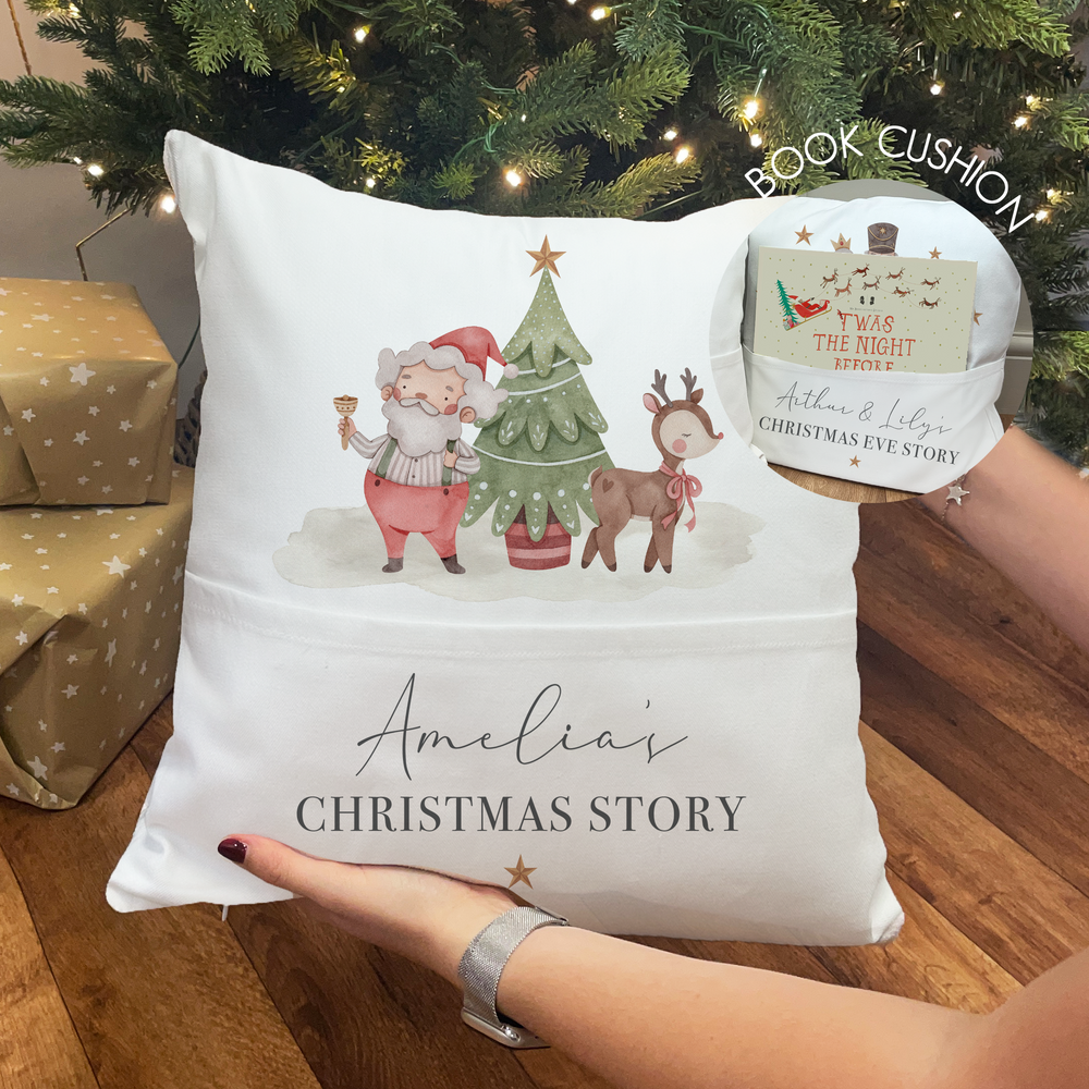 Personalised Christmas Story Book Cushion