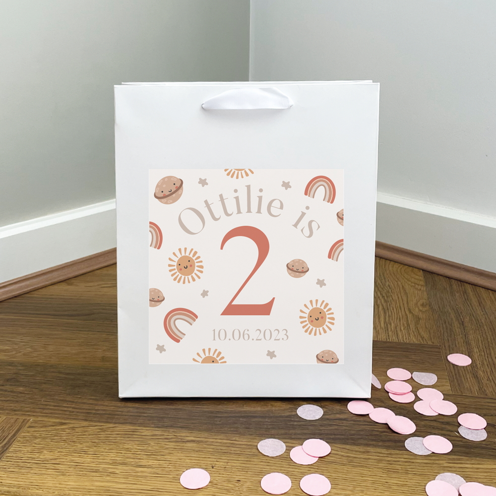 Personalised Sunshine & Rainbows Birthday Gift Bag