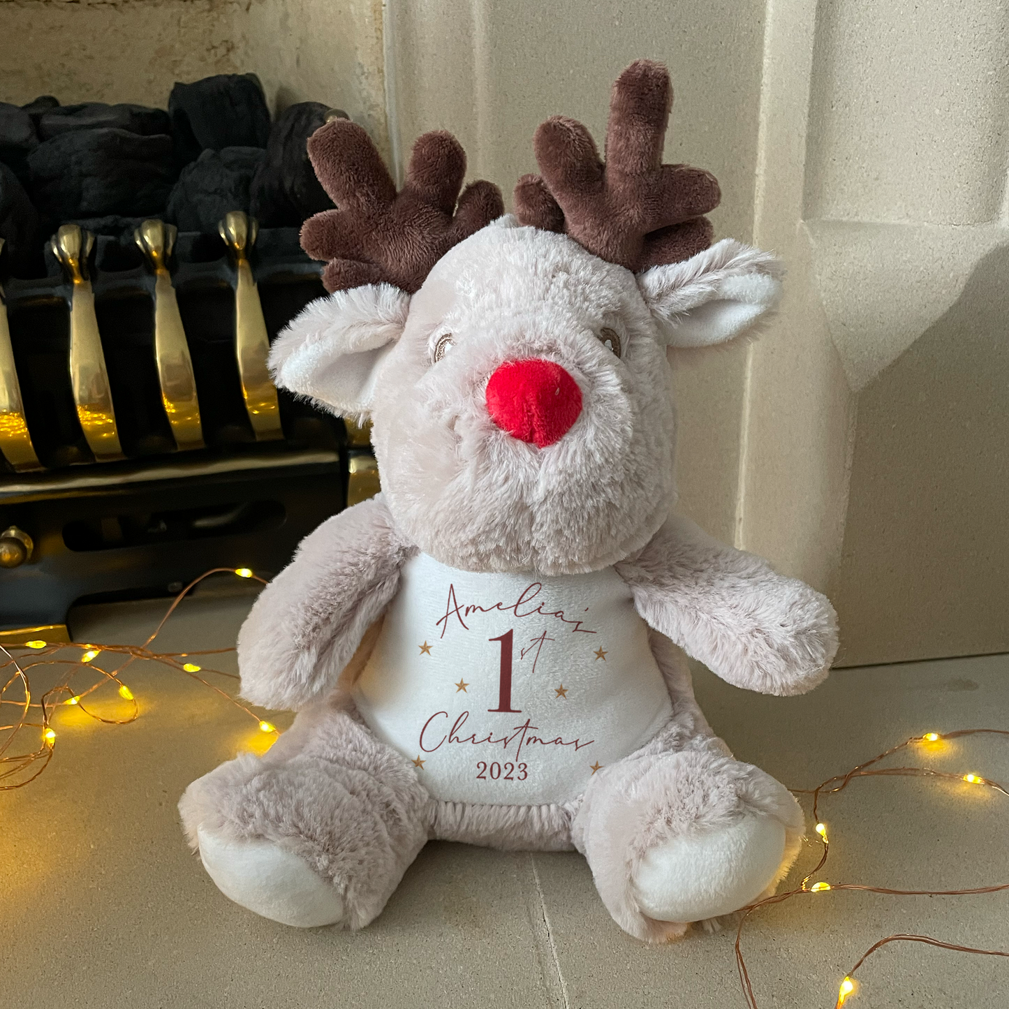 Personalised First Christmas Reindeer Teddy