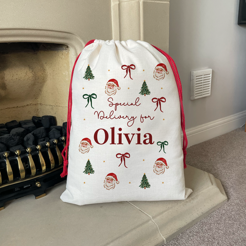 Personalised Vintage Christmas Sack