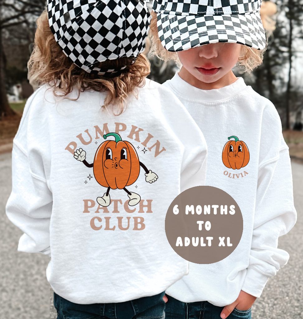 Personalised Pumpkin Patch Club Sweatshirt