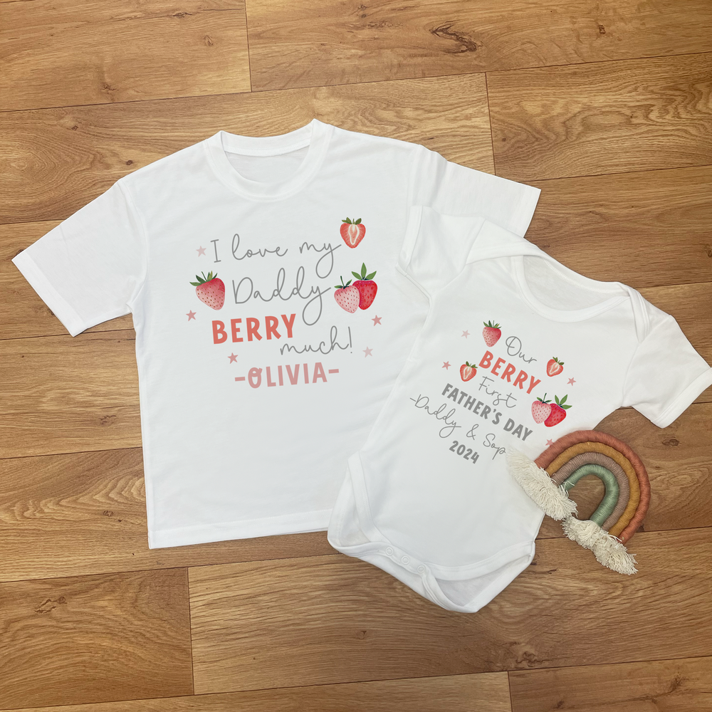 
                      
                        Personalised Berry Father's Day T-Shirt & Baby Vest
                      
                    