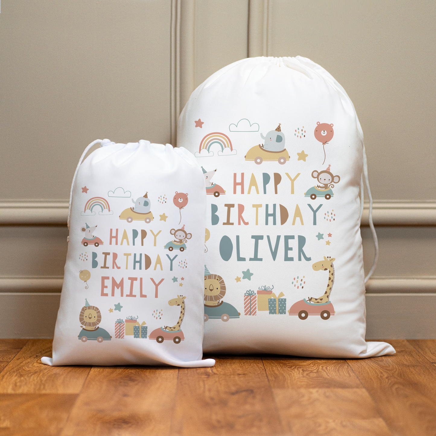 Personalised Safari Birthday Sack