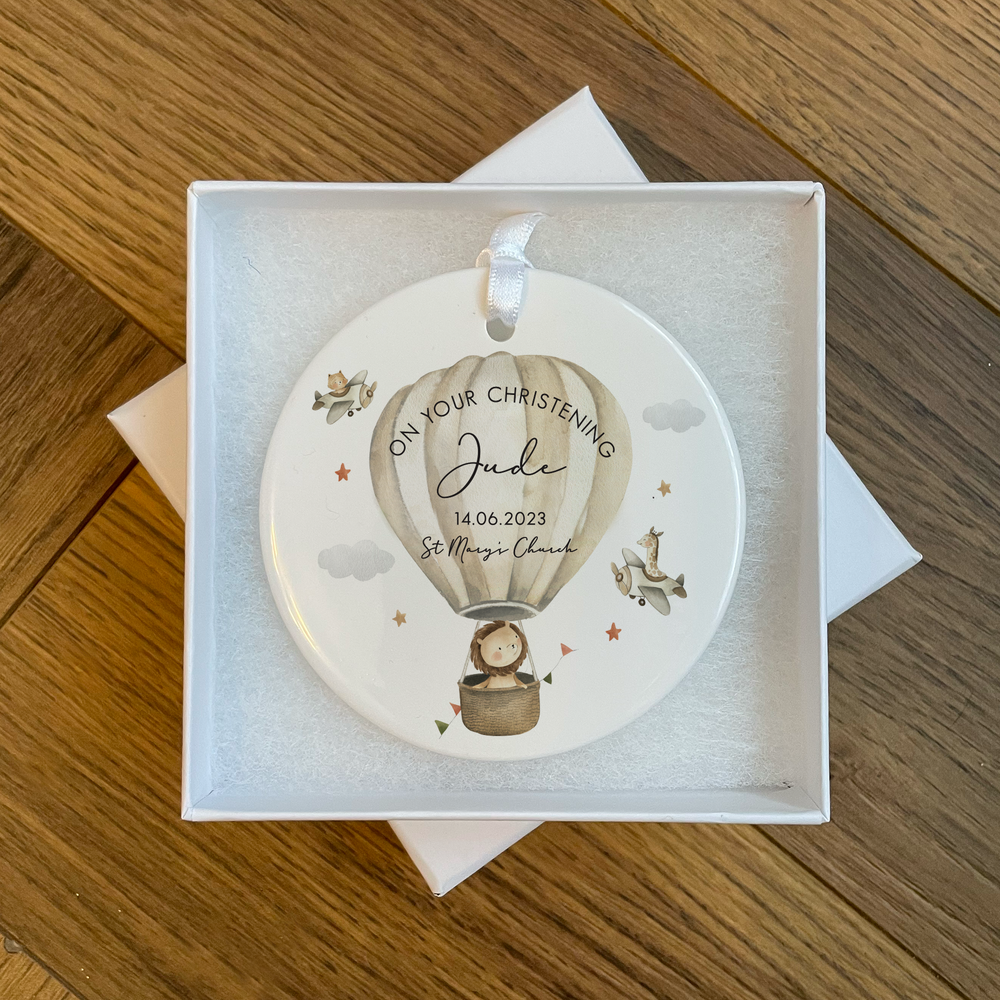 Personalised Safari Christening / Baptism Ornament