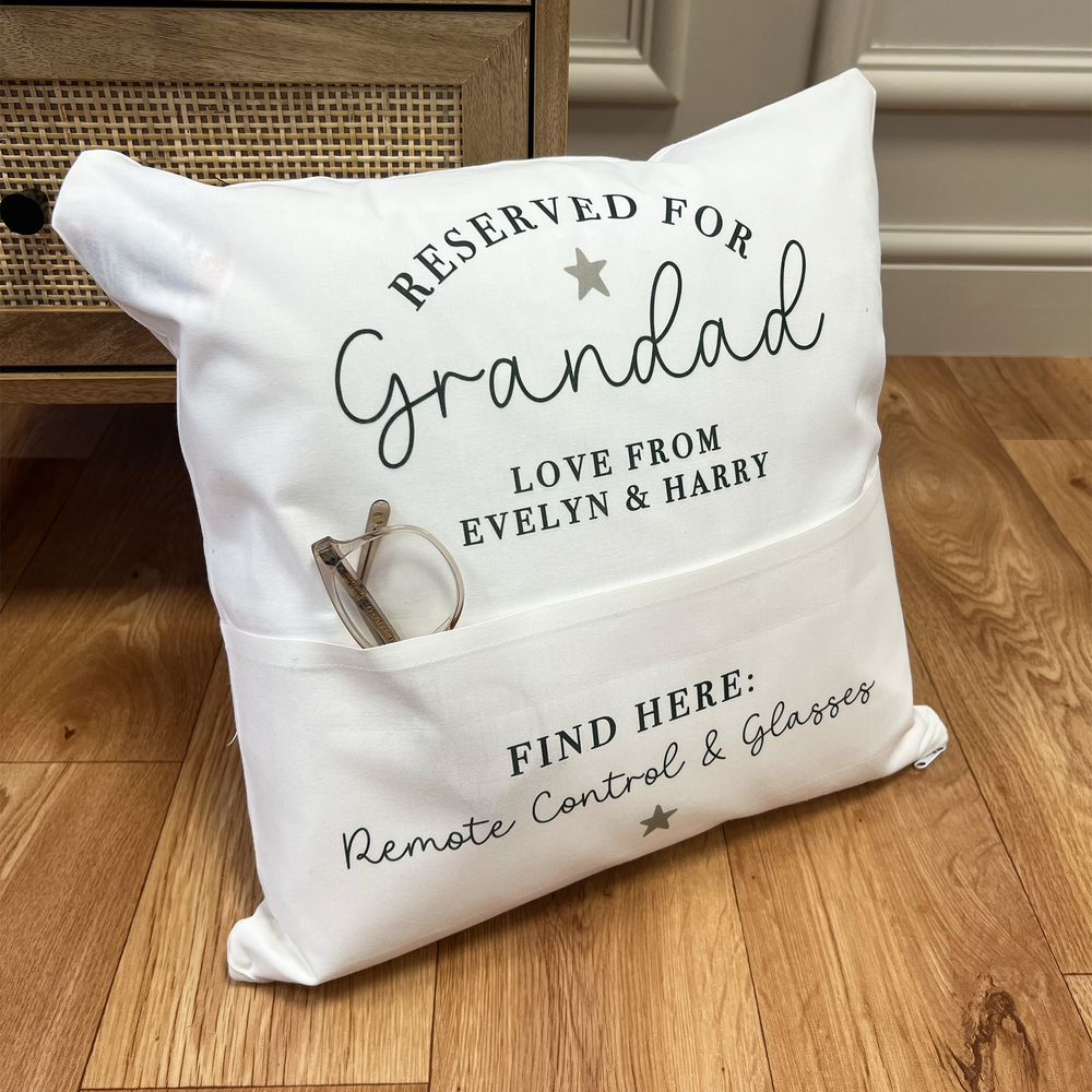 
                      
                        Personalised Reserved for Daddy / Grandad Pocket Cushion
                      
                    