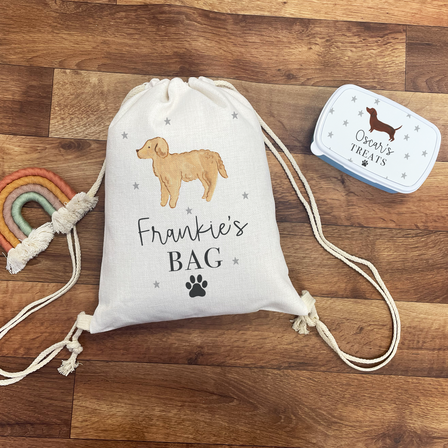 
                  
                    Personalised Dog Bag & Treat Box Set
                  
                