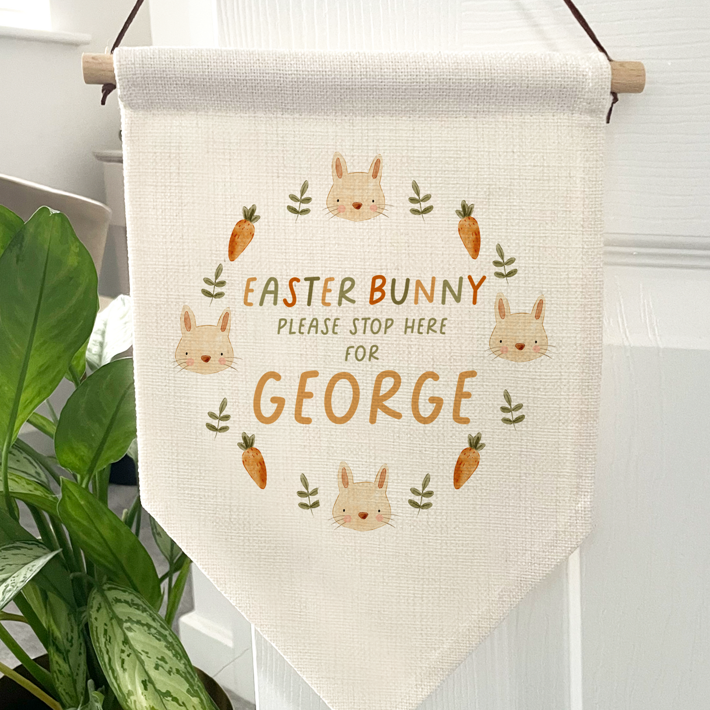 Personalised Easter Bunny Flag
