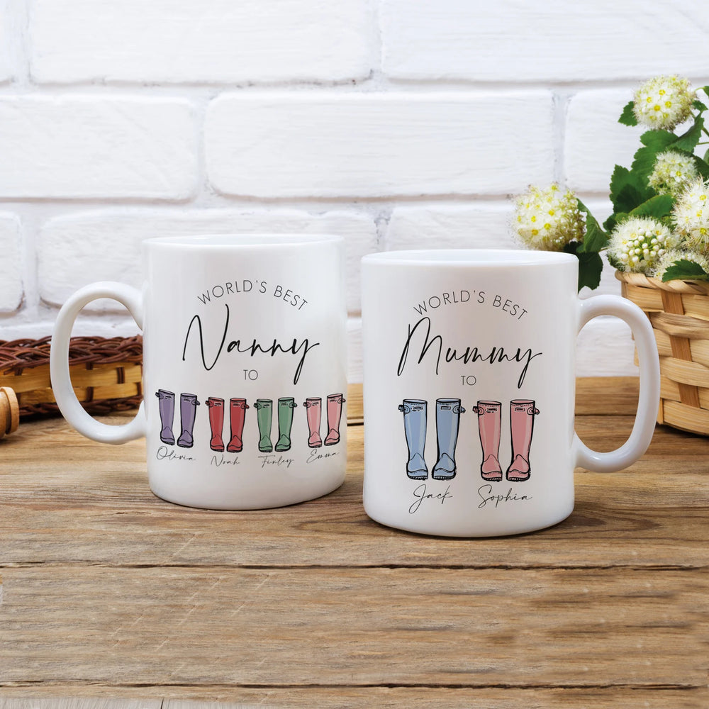 Personalised Nanny / Mummy Welly Boot Mug