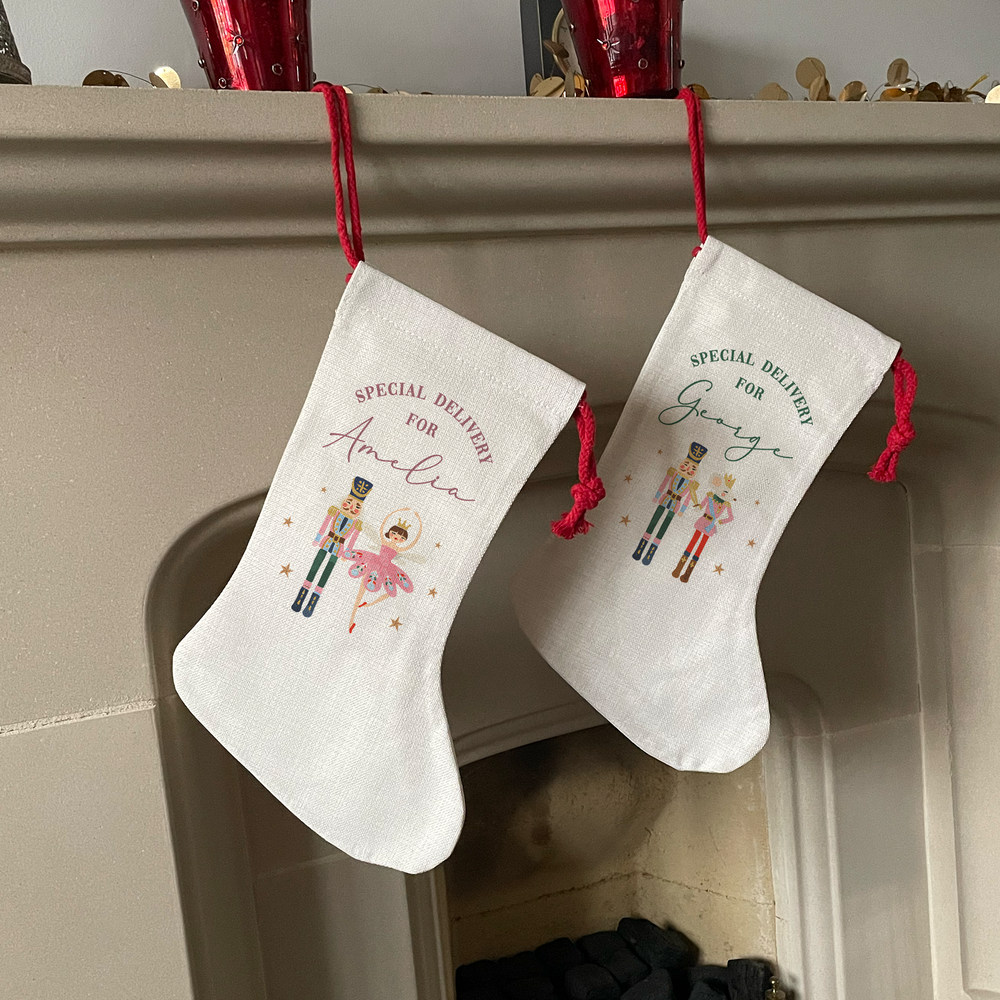 Personalised Ballerina & Nutcracker Christmas Stockings