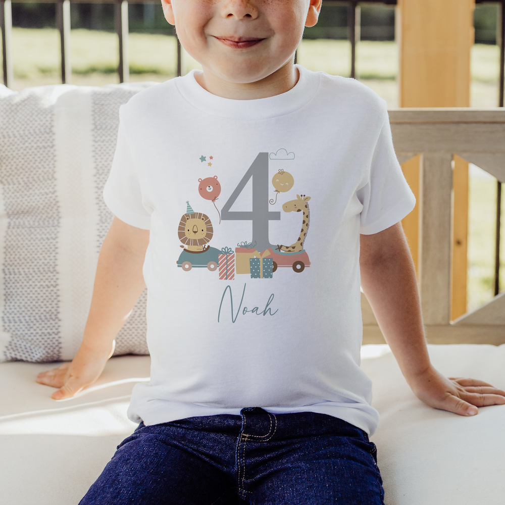 
                      
                        Personalised Jungle Birthday T-Shirt & Baby Vest
                      
                    