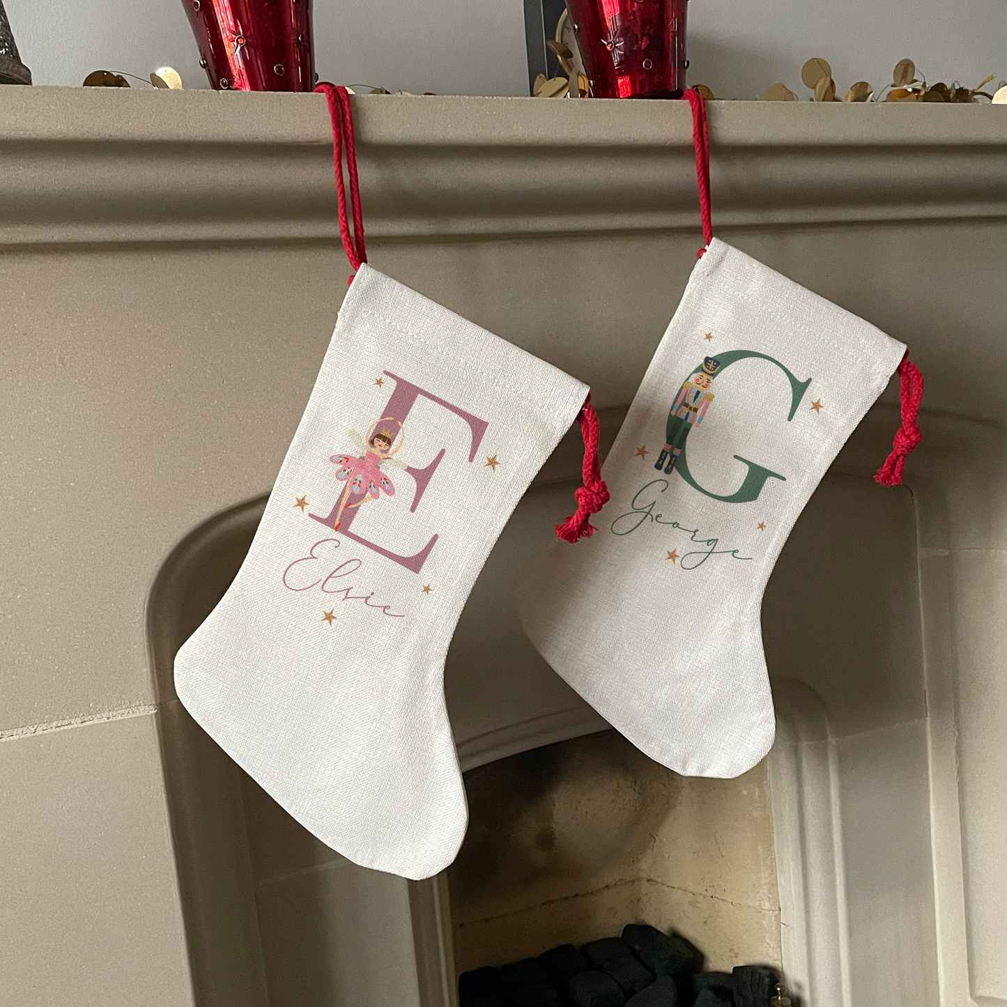 Personalised Ballerina & Nutcracker Christmas Stockings
