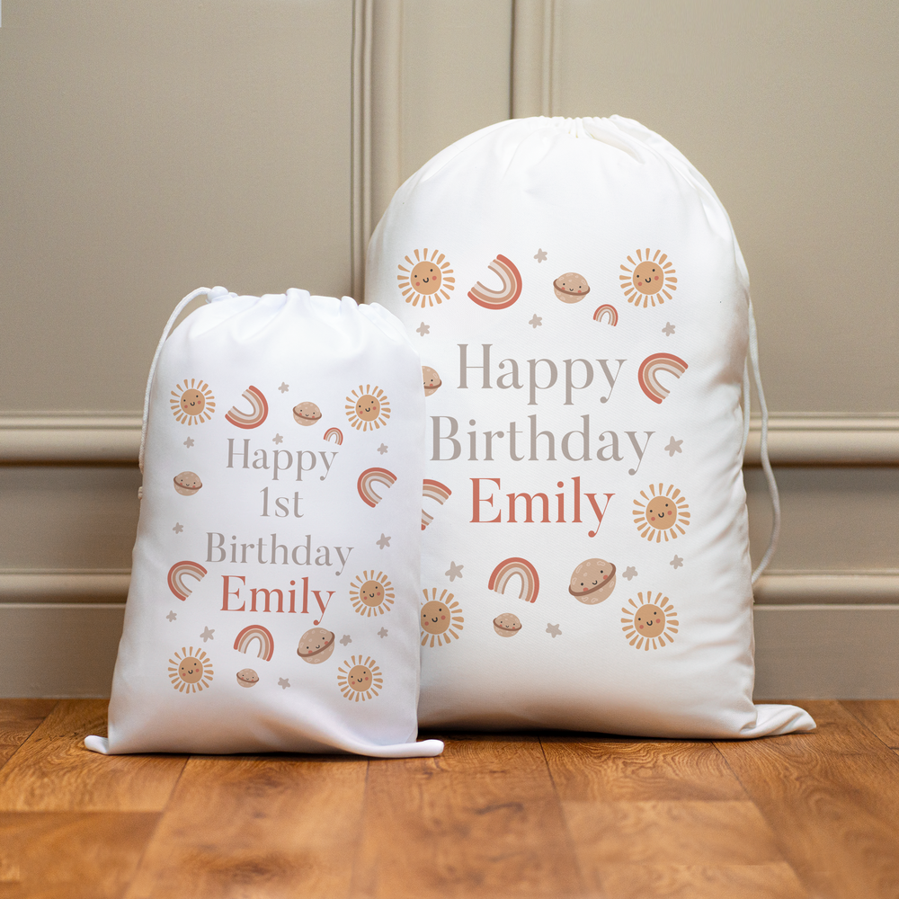 Personalised Rainbow Birthday Sack