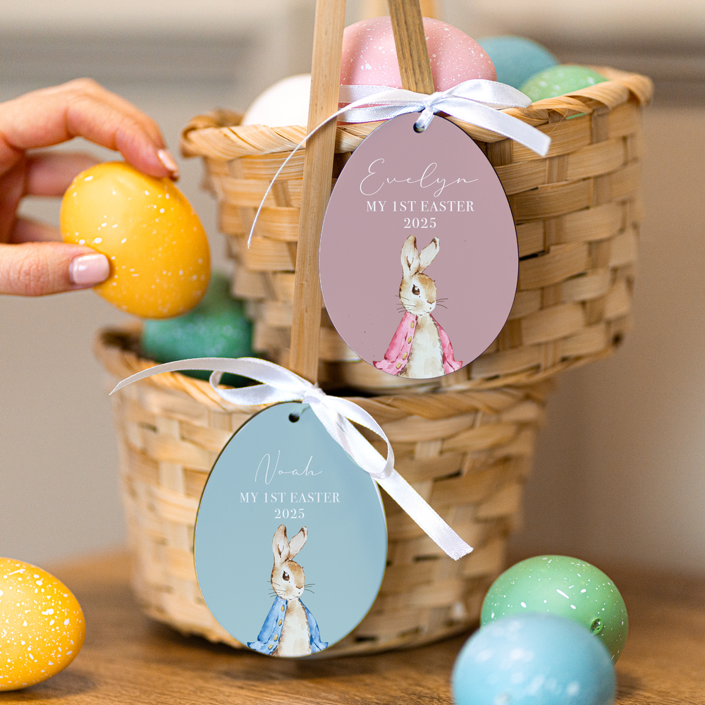 Personalised First Easter Wooden Ornament