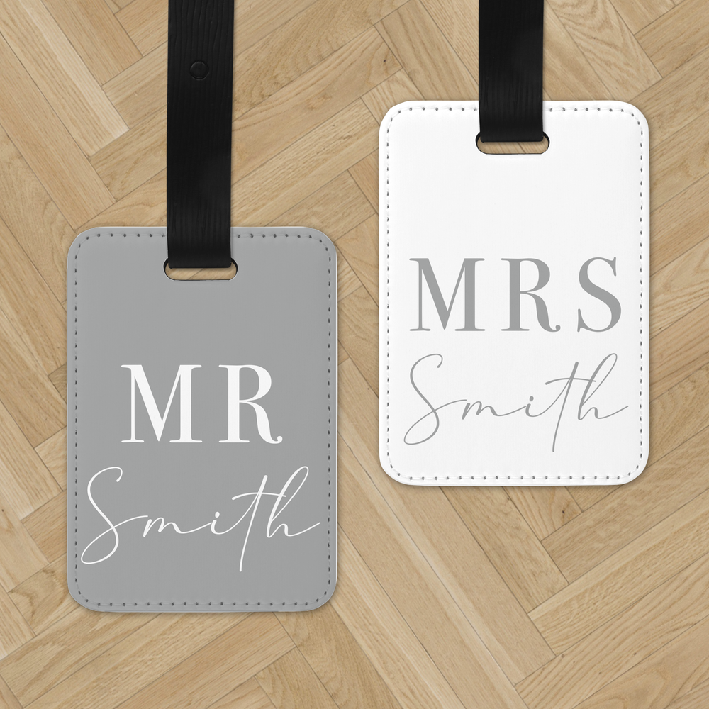 Personalized mr and mrs luggage tags hotsell