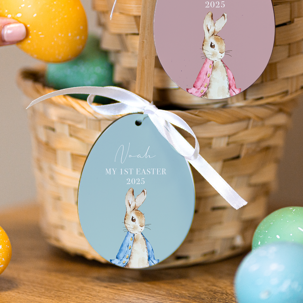Personalised First Easter Wooden Ornament