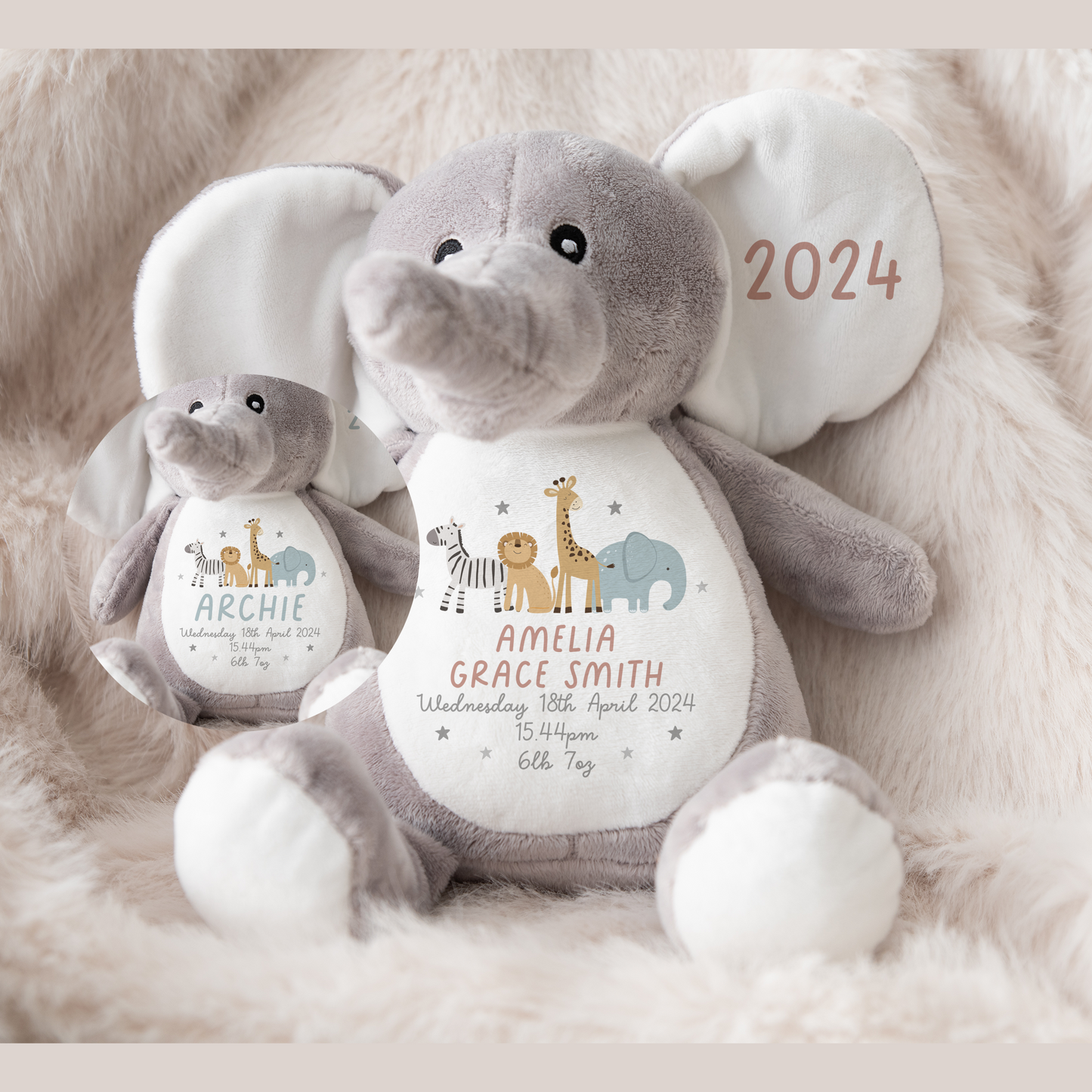 Personalised Baby Elephant Teddy