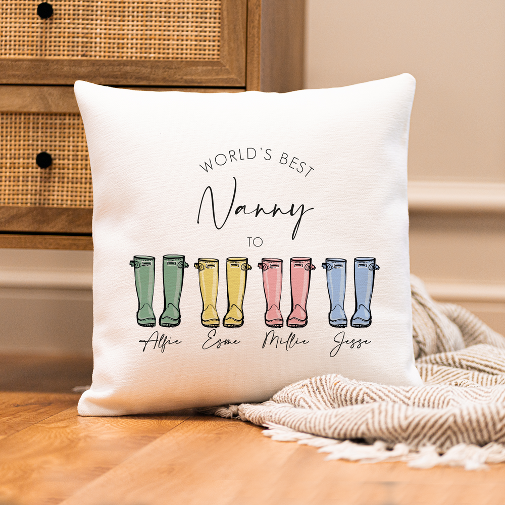 
                  
                    Personalised Wellington Boots Mother's Day Cushion
                  
                
