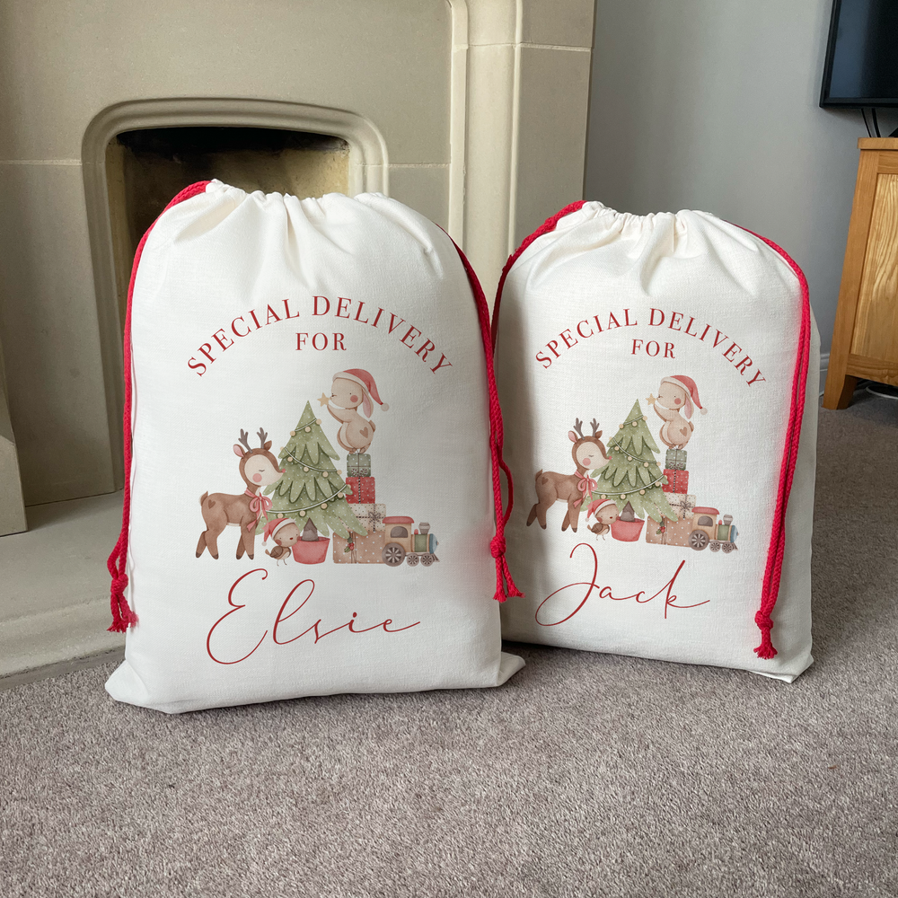 Personalised Woodland Christmas Sack