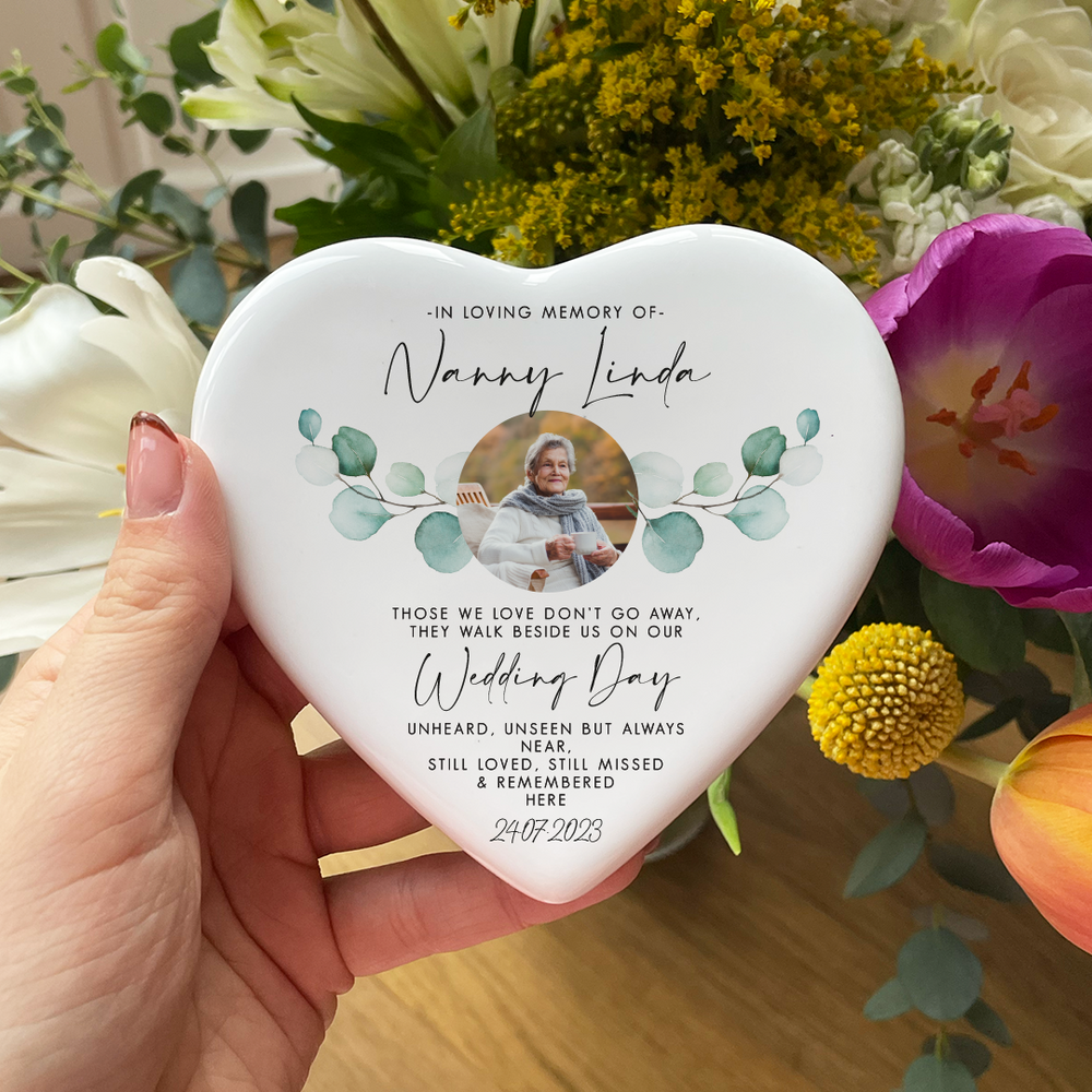 Personalised Wedding Memorial Heart Ornament