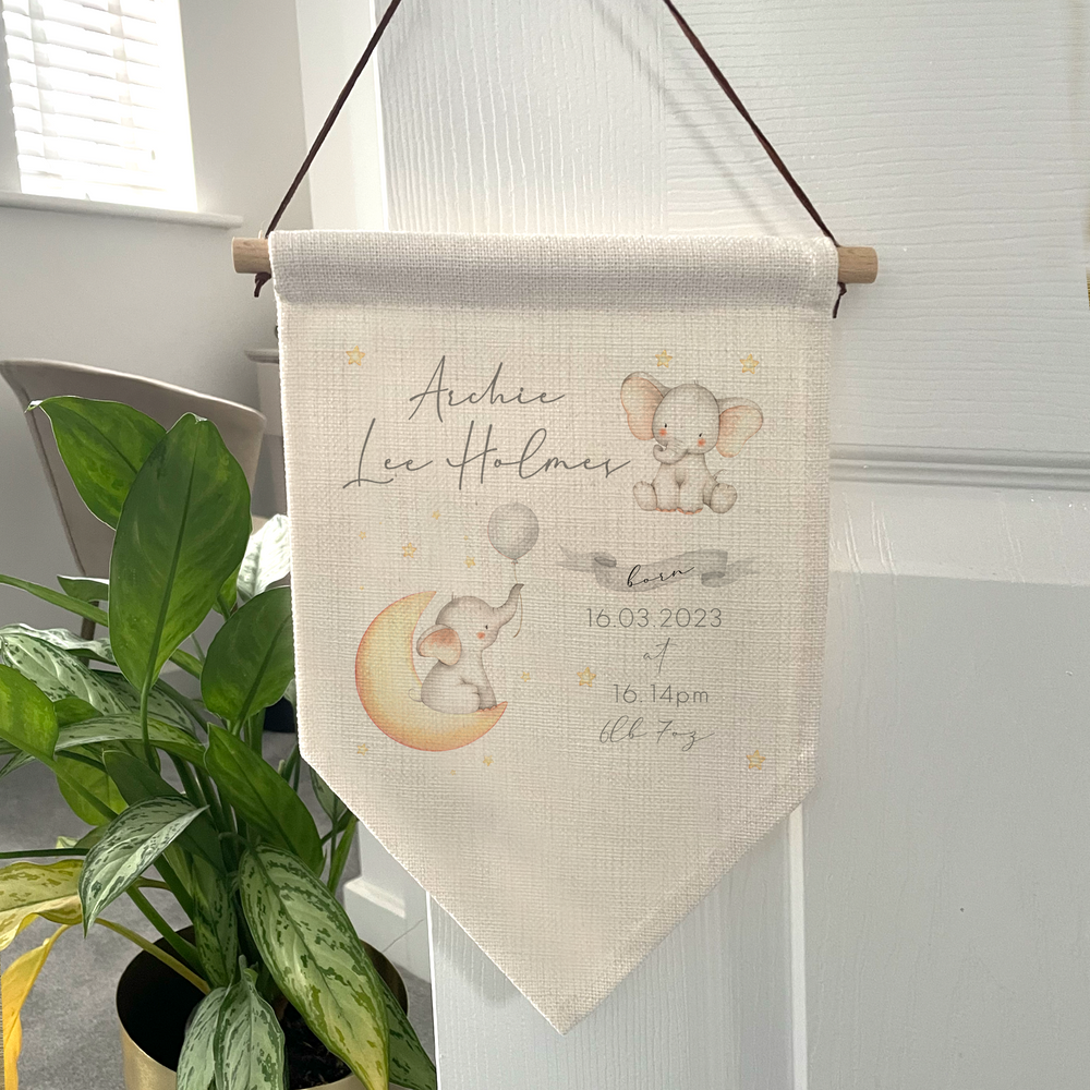 
                      
                        Personalised Baby Elephant Flag
                      
                    