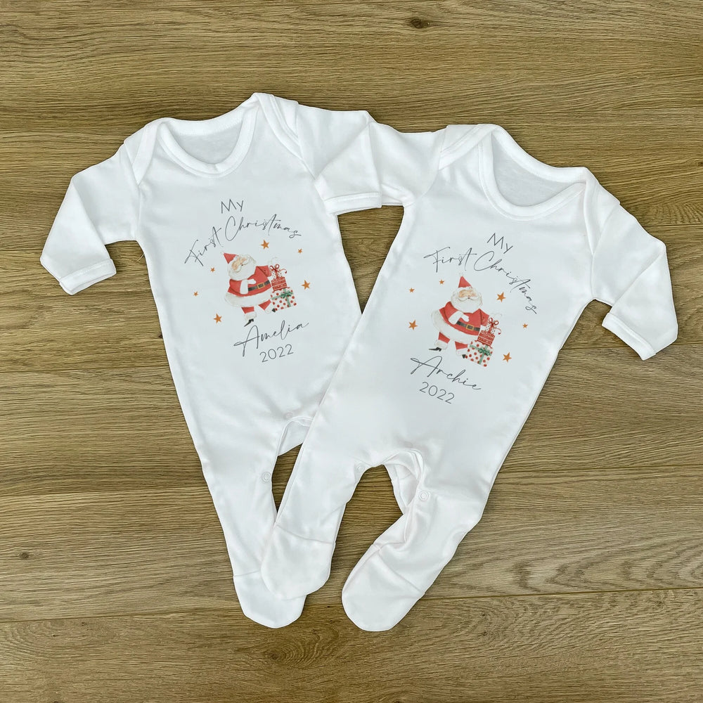 Personalised First Christmas Baby Vest & Sleepsuit