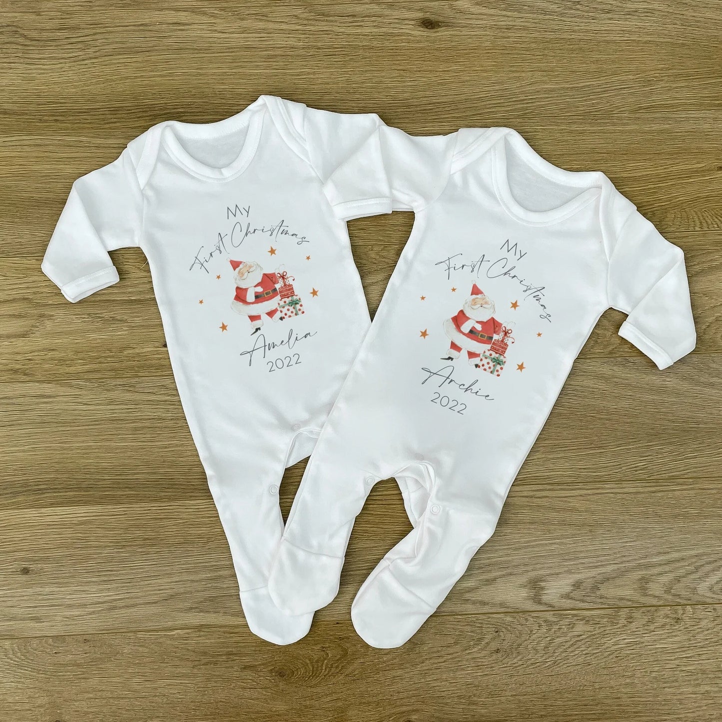 Personalised First Christmas Baby Vest & Sleepsuit