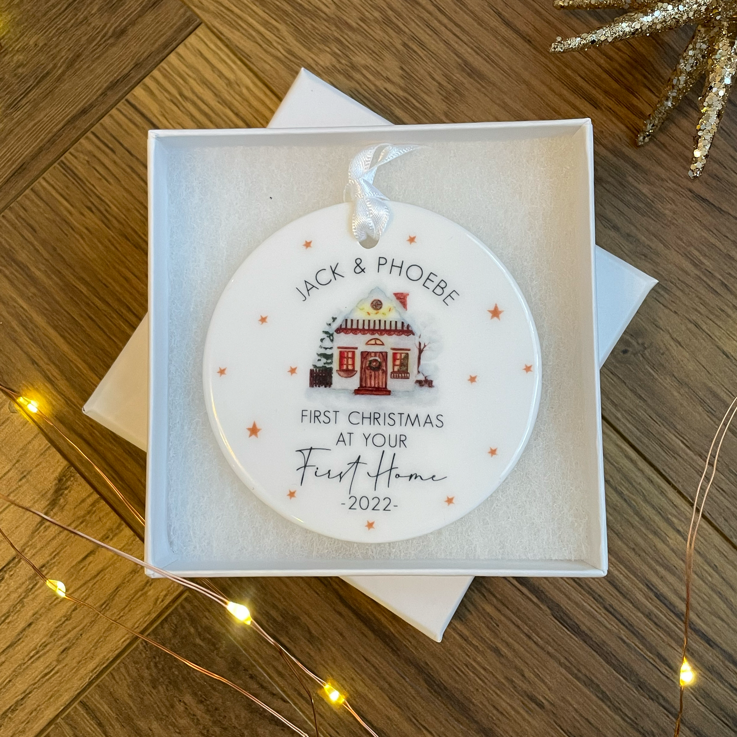 Personalised First Christmas in New Home Bauble