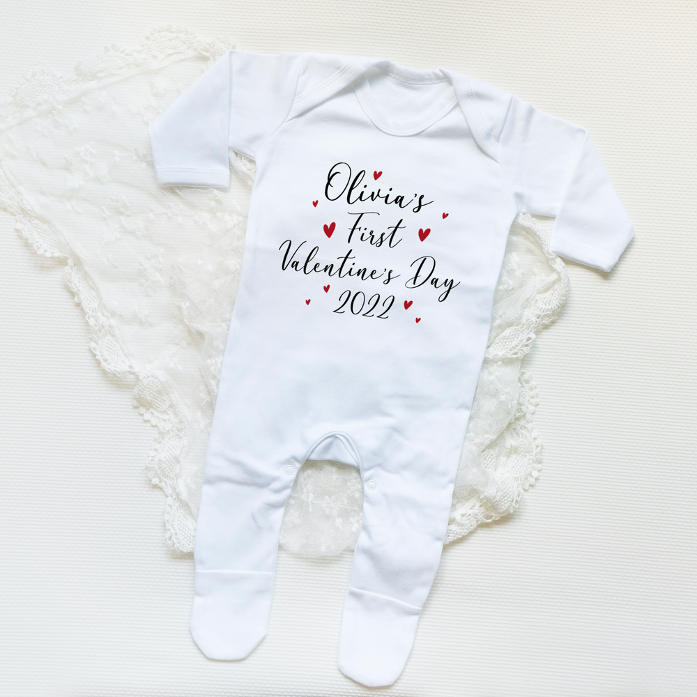 
                      
                        Personalised First Valentine's Day Baby Vest and Sleepsuit
                      
                    