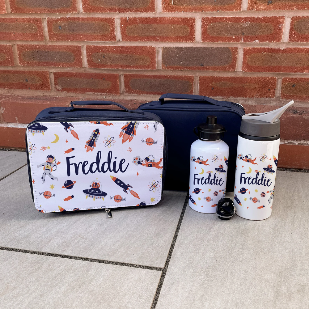 Personalised Space Lunch Box & Bottle Set